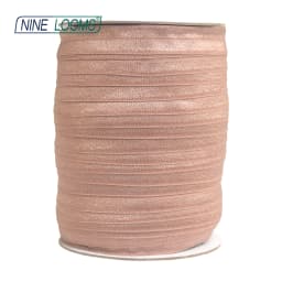 NINE LOOMS Plain Shiny Fold Over Elastics FOE 5/8" 15mm Spandex Band Tape Hair Tie Headband DIY Sewing Trim 50 100 Yard by Spool