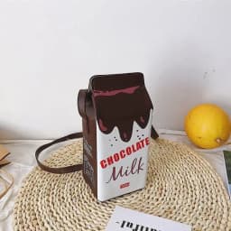 Portable Women Funny Milk Box Shape Shoulder Bag Phone  Crossbody Pouch Female Crossbody Bag Daily Shoulder Bag Ladies Bags