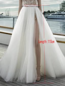 Split Mesh Skirt Women's New Spring And Summer Long High Waist Trailing Split Beach Skirt Foreign Trade Tulle