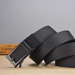 Ratchet Belt for Men Work Casual,1 3/8inch Wide Quick Release Automatic Slide Buckle Nylon Webbing Waist Belt,Gifts for Dad