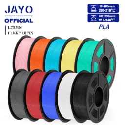 JAYO PLA Filament 1.75MM 10Rolls/set PLA 3D Printer Filament Multicolor For FDM 3D Printers Neatly Wound 3D Printing Materials