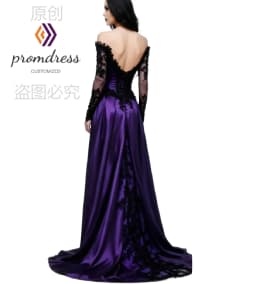 Vampire Purple Gothic Wedding Dress 2026 Long Sleeve Black Lace Victorian Medieval Bridal Gowns Halloween Fantasy Colored Bride