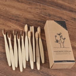 10Pcs Bamboo Toothbrush Eco Friendly Wooden Tooth Brush BPA Free Soft Bristle Tip Charcoal Adults Oral Care Toothbrushes
