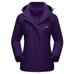 TACVASEN Womens 3 in 1 Winter Fleece Jacket Waterproof Ski Snowboard Jackets Work Rain Coat Outdoor Windbreaker Female Parka