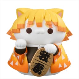 8pcs Q Version Demon Slayer Sitting Ghost Doll Tanjiro Nezuko Inosuke Zenizu Toy Figure Lucky Cat Series PVC Model Birthday Gift
