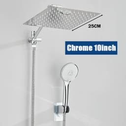 Concealed Shower Set Two-In-One Shower Set, Long Hose, 8/10-inch High-Pressure Rainfall Shower Head Rainfall Bath Shower