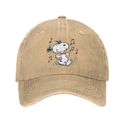 Snoopy Joe Cool Baseball Caps Vintage Distressed Denim Cartoon Headwear Unisex Style Outdoor Activities Adjustable Fit Caps Hat