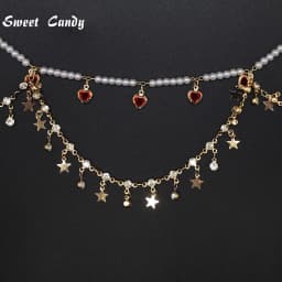 Adjustable ITA Bag Double Chain Shiny Rhinestone Star Heart Pendant Pearl, Rhinestone DIY Bag Charm Handmade Jewelry Accessories