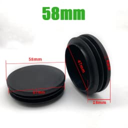 Black PE Plastic Round Pipe Plugs, Dia 10-100mm Furniture Foot Caps, Chair/Table Leg Protectors, Dustproof Tube Hole Covers