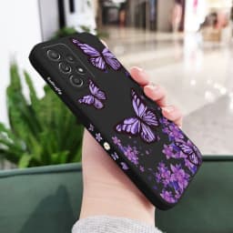Purple Butterflies Case For Samsung A56 A54 A36 A34 A26 A24 A17 A16 A14 A73 A53 A33 A13 A72 A52 A32 A15 A25 A35 A22 A07 A06
