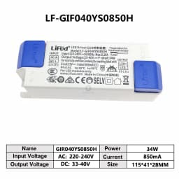 LiFud LED Driver 8W-60W High PF Transformer LF-GIRxxxYM YS Series 350mA 800mA 900mA 1000mA 1300mA 1400mA 1500mA