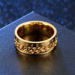 Anxious Rings Rotate Titanium Steel Rotate Rings Viking Rune Odin Norse Text Chain Rings For Men Black Rock Biker Wedding Par