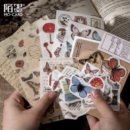 30 Pcs Vintage Scrapbooking DIY Stickers Pack Retro Natural Washi Paper Sticker for Diary Journal Art Decorative Collection