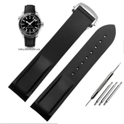 20mm 22mm Curved End Rubber Watchband For Hamilton Kaki Frogman H777050 H778050 Strap Diving Silicone Watch Band Bracelet
