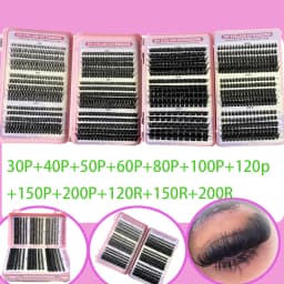 30rows Lash Clusters DIY Spiky Cluster Lashes Mixed Styles Fluffy Volume Clusters Lashes Fluffy Individual Eyelashes Extension