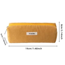 New Retro Corduroy Solid Color Pencil Case, Coin Purse, Artistic Minimalist Cosmetic Bag, High School Student Storage Bag