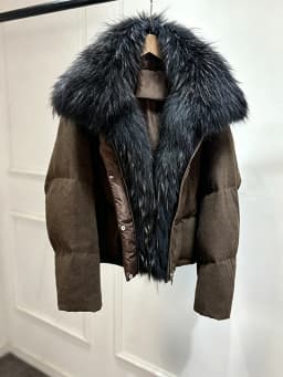 Janveny Luxury Winter 90% White Duck Down Wool Blends Jacket Women 2025 New Real Natural Fox Fur Thick Warm Puffer Down Coat