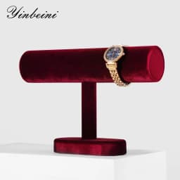 Yinbeini Velvet Bangle Bracelet Watch Display Stand T-shape Jewelry Display Stand Shop Window Showcase Props TB001