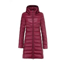 Winter Womens Down Jackets Long Ultra Light Thin Casual Coat Puffer Jacket Slim Remove Hooded Hat Detachable Parka Plus size