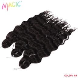 Magic 24Inch 3PCS Loose Wave Synthetic Crochet Hair Bundles Copper Red Heat Resistant Hair Extensions For Women Braiding Styling