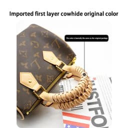 EverToner With plant-tanned Leather Handle Protector Strap Cover for Round Handles for Speedy20 25 30 Bag Accessories