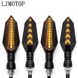 Universal Motorcycle LED Turn Signal Lamp Sequential Flowing Flash Indicator Lights Amber Running Light