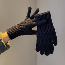 Women's Warm Gloves Winter Touch Screen Plus Fleece Gloves Cold Warm Wool Knitted Gloves Outdoor Coodproof Skiing Snow Mittens