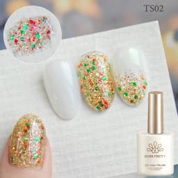 BORN PRETTY 1 Bottle 15ml Gold Sequins Jelly Gel Polish Christmas Semi Permanent Nail Art Manicure Soak Off UV Gel Nail Supplies