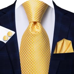 Hi-Tie Champagne Gold Striped Paisley Solid Men Silk Wedding Tie Fashion Design Necktie For Men Hanky Cufflink Business Party