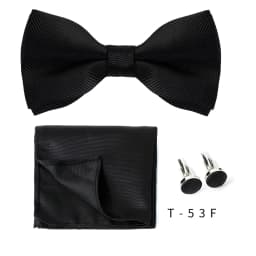 Solid Bowtie Pocket Square Cufflinks Set Business Men Neck 3pcs Bow Ties Handky Cufflinks Set Pocket Handkerchiet Accessories
