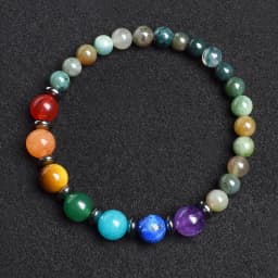 7 Chakra Bracelet Natural Gem Stone Beads Bangle Women Crystal Healing Anxiety Jewellery Mandala Yoga Meditation Bracelets Gift