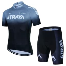 2024 Strava Cycling Jersey Set Summer Short Sleeve Breathable Men's MTB Bike Cycling Clothing Uniform Suit