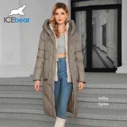 ICEbear 2024 Women's Down Jacket Long Cap Lining Clip 2 Pieces Warm Soft Large Pocket Zipper Comforter Women's Jacket GWD4568I
