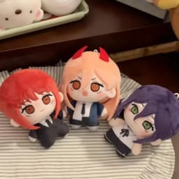 Chainsaw Man Q Version Makima Character Two-Dimensional Plush Pp Cotton Filling Soft Hand Doll Keychain Zipper Decoration Gift
