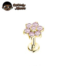 ASTM F136 Titanium Flower Piercing 16G 18G Internal Thread Labret Tragus Helix Conch Piercing Lip Nose Body Piercing Jewelry