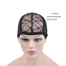 10Pcs Single Lace Wig Cap Breathable Lace Front Wig Base Net Cap Hairnets with Adjustable Band for Wig Making