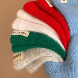 Winter Women Wool Gloves Knitted Full Finger Extended Long Gloves Wool Touchscreen Mittens Thick Warm Cycling Anti Cold Gloves