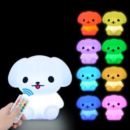 Touch Sensor Rabbit Night Light Remote Control 9 Colors LED Dimmable Timing Rechargeable Silicone Animal Lamp for Kids Baby Gift