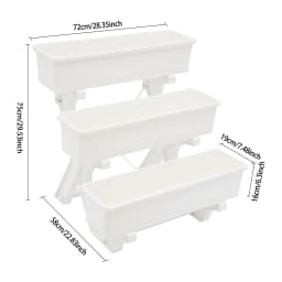 Vertical Raised Garden Bed Garden Flower Display Shelf 3-tier Elevated Planter with Planter Tray