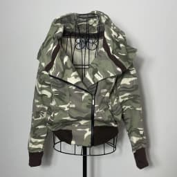 Y2K Vintage Army Green Camouflage Zip Up Jacket Women Harajuku Hot Girl Hoodie Goth Short Coat Sweatshirt Autumn Winter Clothing