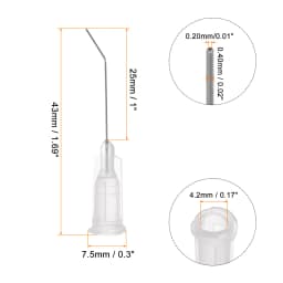60pcs Blunt Tip Dispensing Needles 18G 19G 20G 22G 23G 24G 26G 27G 1" Bent Needle for Liquid with Luer