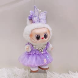 17cm Labubu 1-3 Gen Doll Outfits | Purple Butterfly & Green Butterfly Fairy Dress | Clothes for Labubu Accessories
