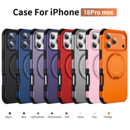 For Magsafe Case For iPhone 18Pro 15 14 13 12 16 17 18 Pro Max 16e Magnetic Wireless Charging Ring Stand Anti-slip Bumper Cover