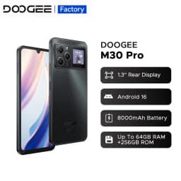 DOOGEE M30 Pro Smartphone Android 16 6.88'' HD+Screen 1.3'' Rear Display Octa Core Mobile Phone 64GB+256GB 8000mAh 64MP 33W NFC