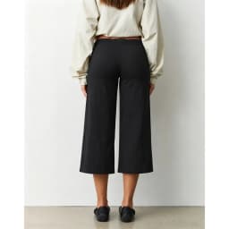 Combhasaki Women's Calf-Length Capri Pants Y2k Drawstring Elastic Low Rise Gaucho Wide Leg Cropped Yoga Culotte Pajama Bottoms