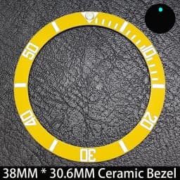Sloping 38mm * 30.6mm Ceramic/Aluminum Blue Luminous Bezel GMT and Diving Watch Insert Fit for 40mm Watch Case Replacement Watch