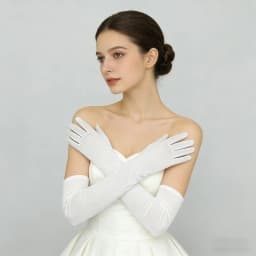 Elegant Velvet Solid 53cm Long Gloves Women Fluffy Gloves Full Finger Party Evening Dress Etiquette Stage Performance Gloves