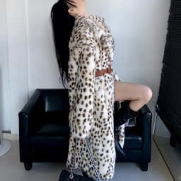 Abrigos Mujer Inviernoo Long Belted Leopard Faux Fox Fur Coat Women Overcoats Ladies Stylish Street Fashion Fluffy Fox Fur Coat