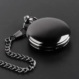 Best Gift To My Son 1pc Black Unique Quartz Pocket Fob Watch Necklace Chain Pendant Antique Birthday Present Clock Reloj Hombre