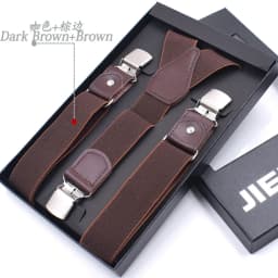 Leather Suspenders Men 3.5cm Y-Back 3 Clips Male Suspensorios Adjustable Elastic Trouser Braces Strap Belt Suit Accessories